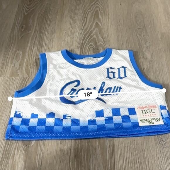 Headgear Classics Nipsey Crenshaw Hussle 60 Blue & White Cropped Jersey Size XS - Picture 5 of 6